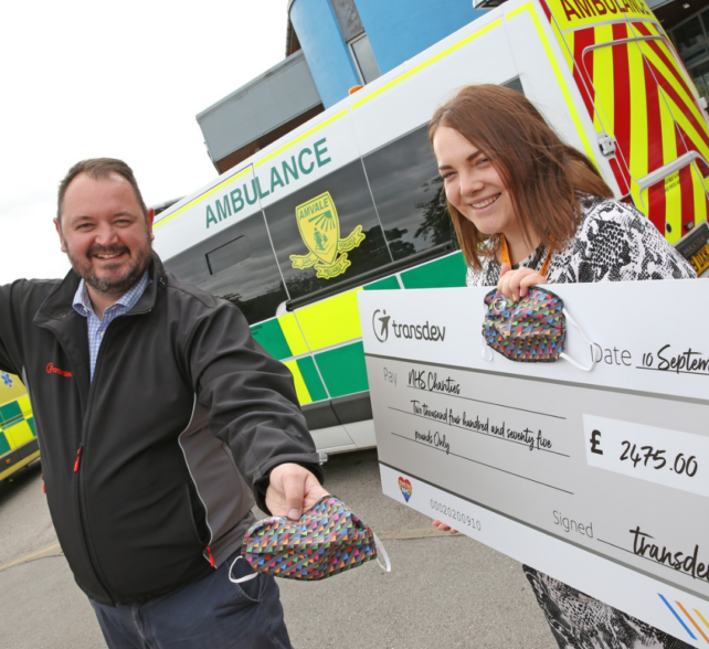 Transdev’s colourful face coverings raise over £2,400 for NHS Charities – with more to come
